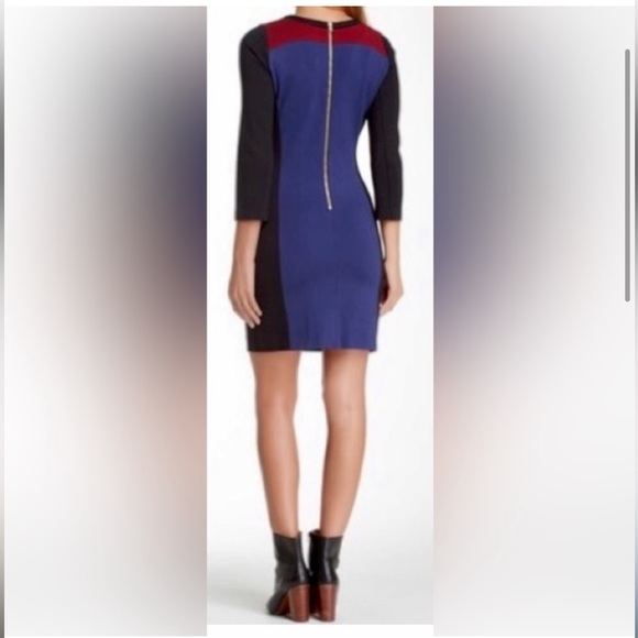 Women’s Original Penguin by Munsingwear Color Block Mini Sheath Dress Size 4 - Picture 2 of 8
